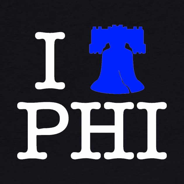 I Liberty Bell Philadelphia T-Shirt (White Lettering) by KyleHarlow